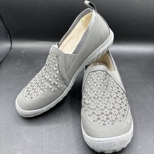 JBU by Jambu Shoes Womens 11 M Wildflower Moc Slip On Grey Vegan Casual